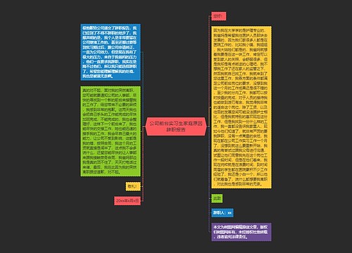 公司前台实习生家庭原因辞职报告