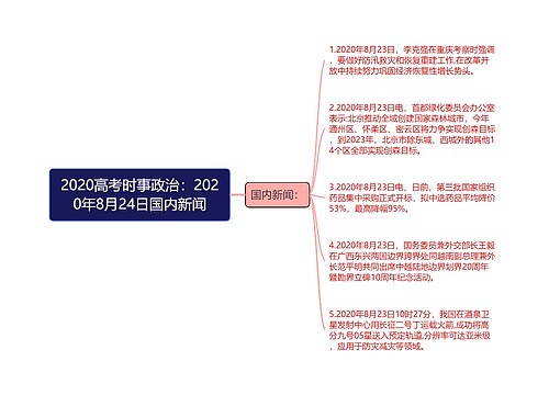 2020高考时事政治：2020年8月24日国内新闻