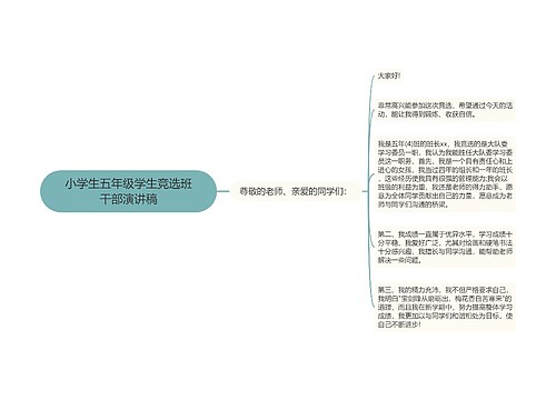 小学生五年级学生竞选班干部演讲稿