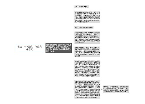 记住“六字五点” 学好高中语文