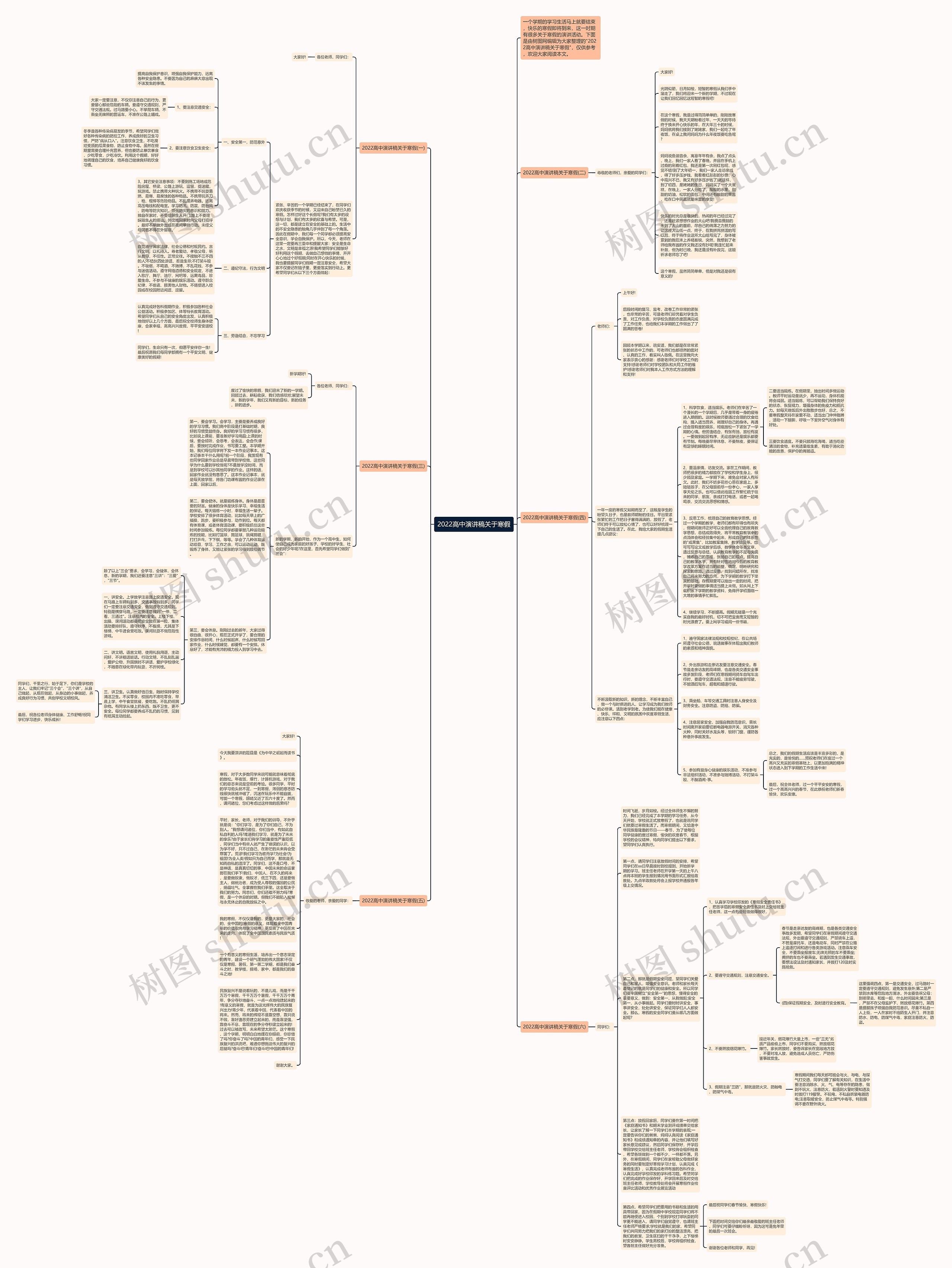 2022高中演讲稿关于寒假思维导图