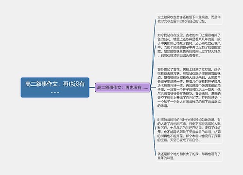 高二叙事作文：再也没有……