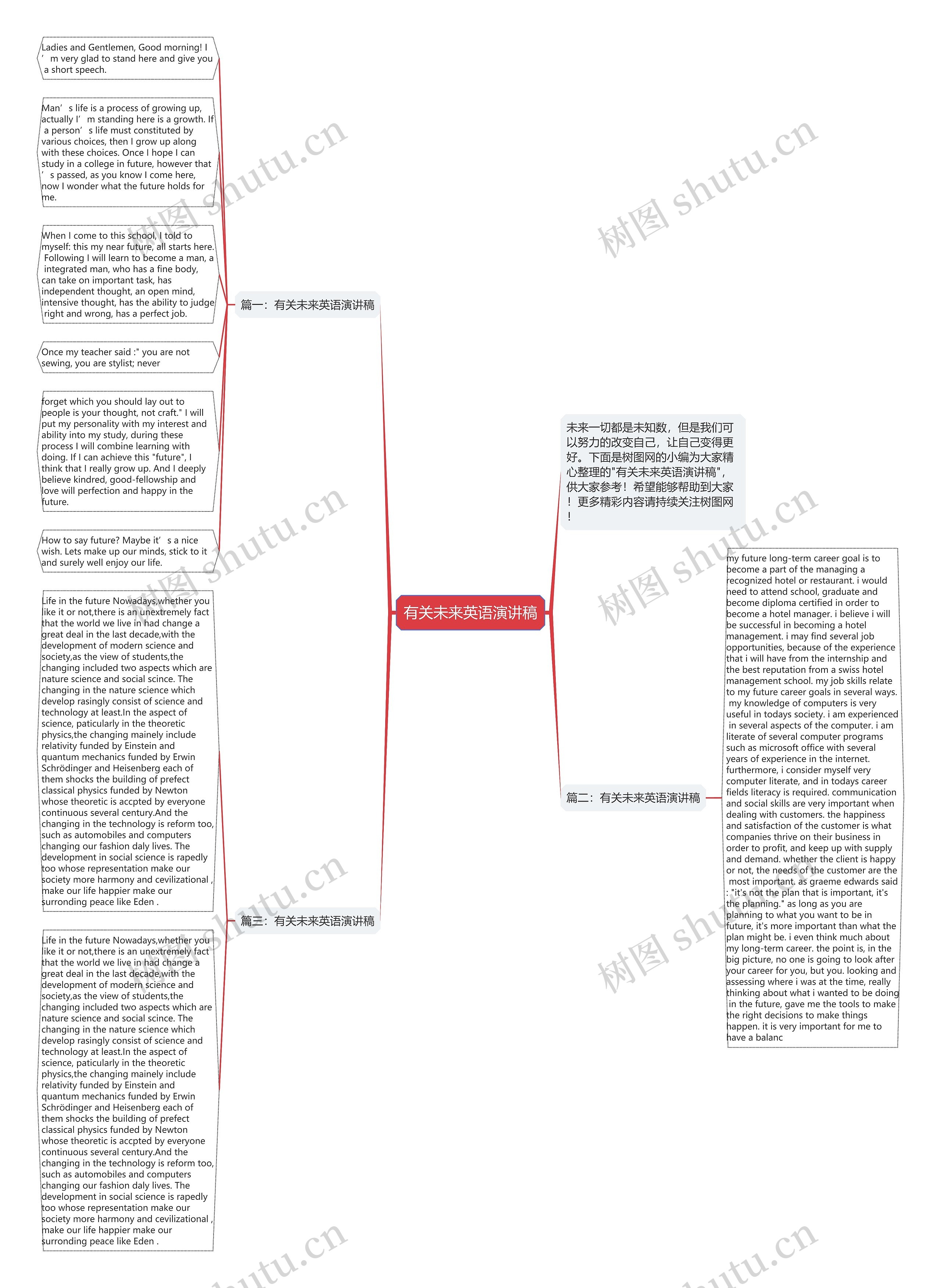 有关未来英语演讲稿思维导图