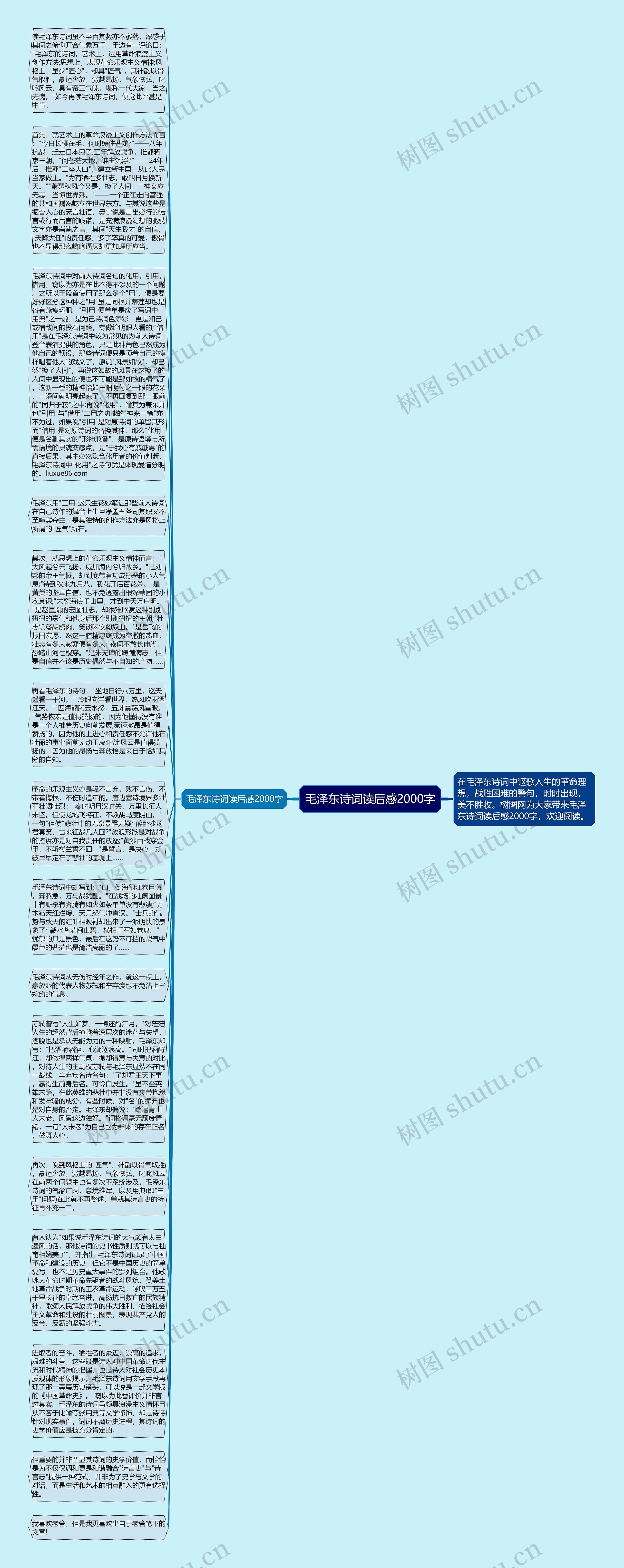 毛泽东诗词读后感2000字思维导图