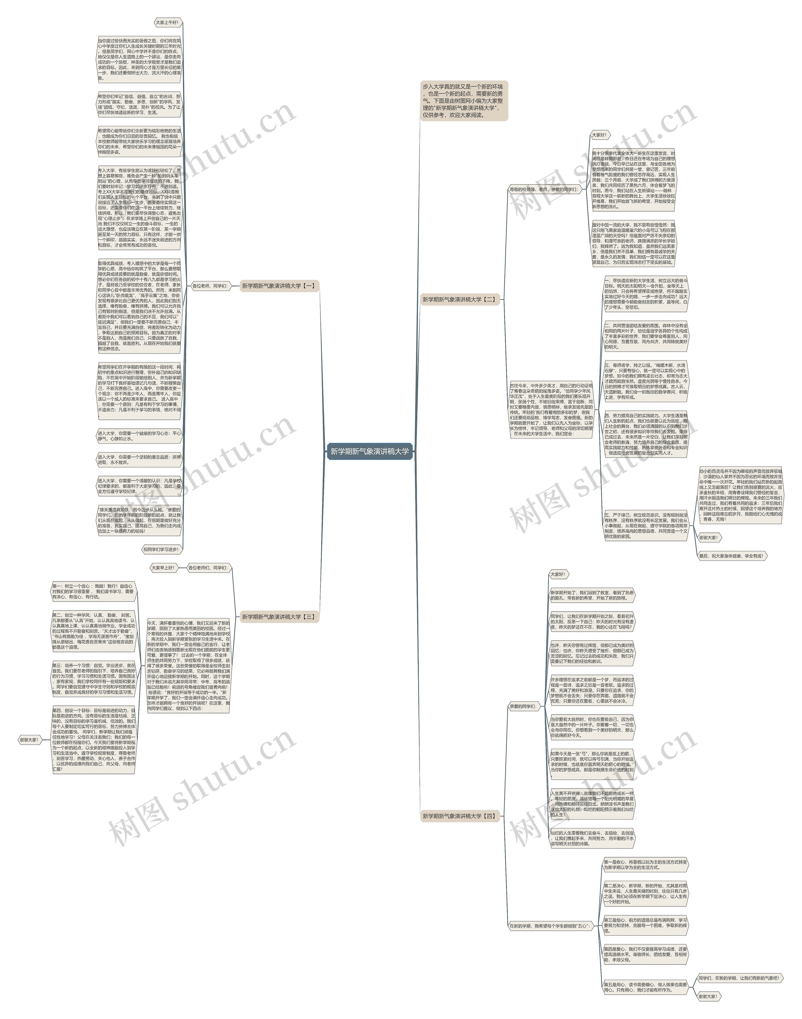 新学期新气象演讲稿大学思维导图