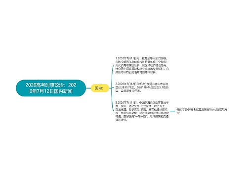 2020高考时事政治：2020年7月12日国内新闻