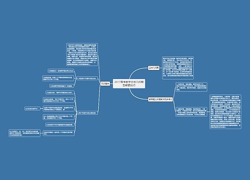 2017高考数学立体几何题型解题技巧思维导图
