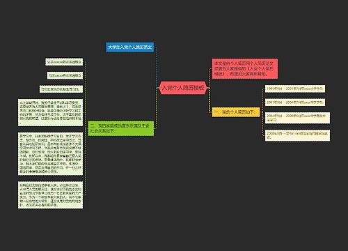 入党个人简历模板