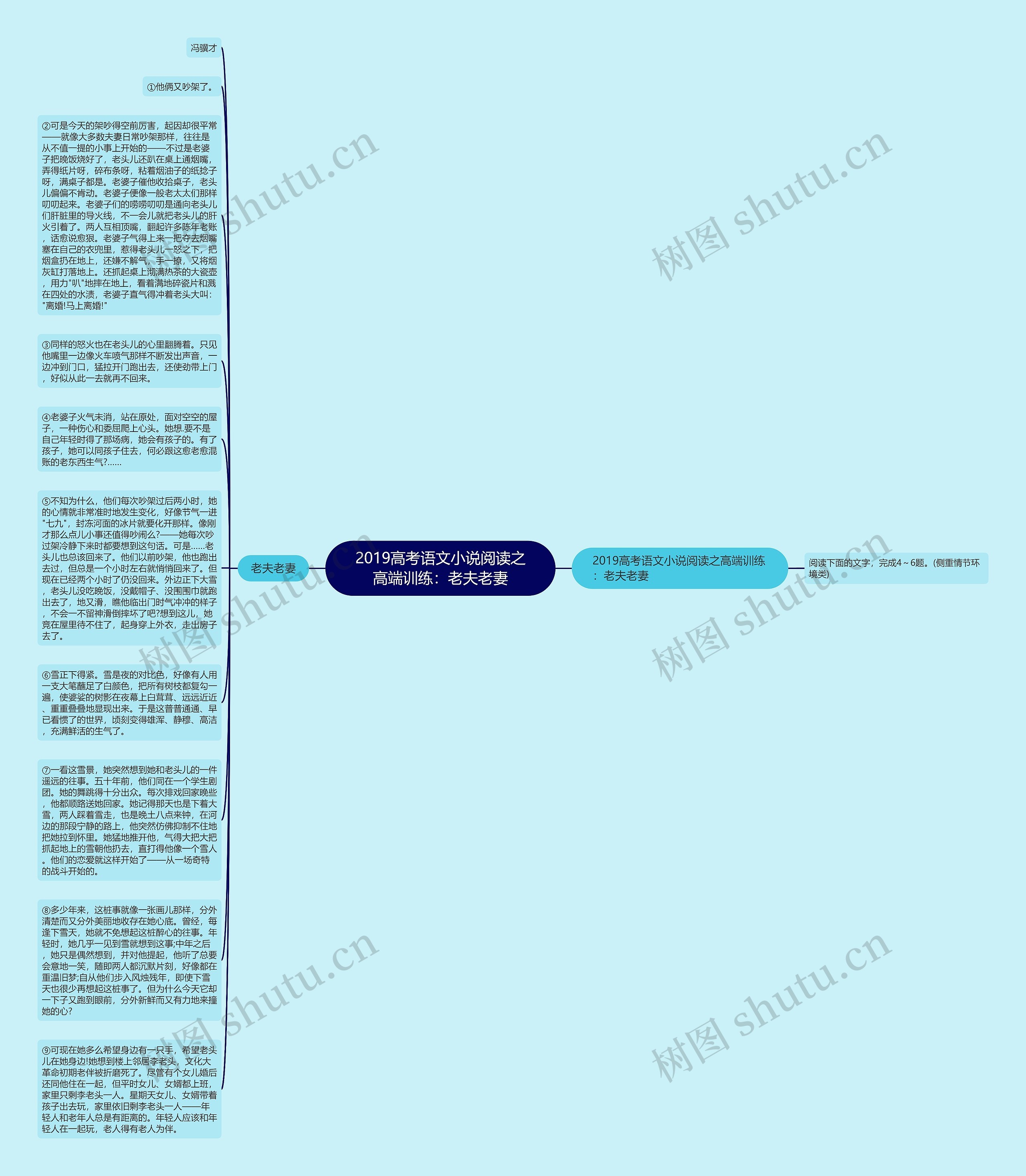 2019高考语文小说阅读之高端训练：老夫老妻思维导图