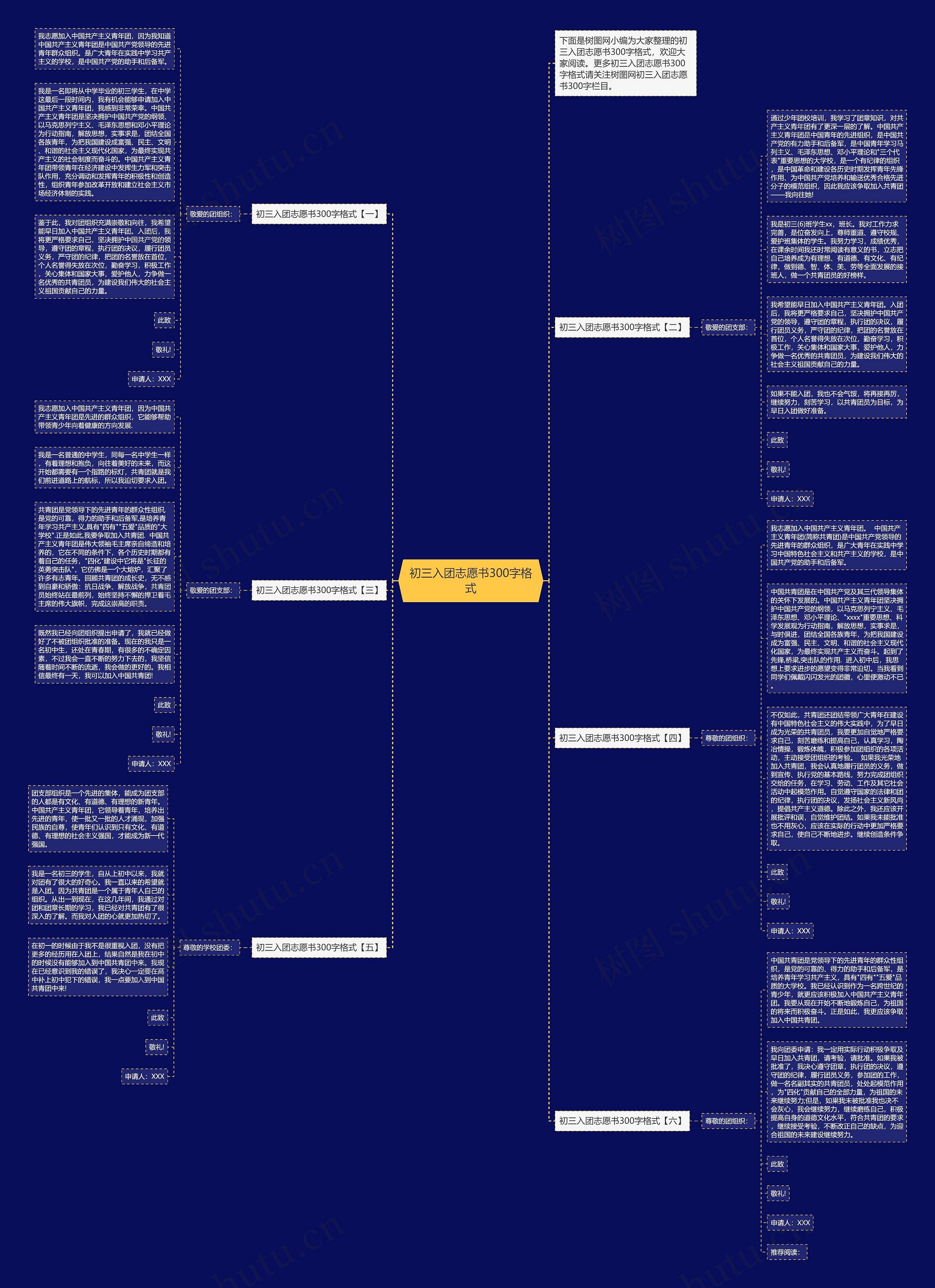 初三入团志愿书300字格式思维导图