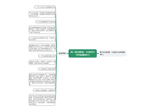 高二政治教案：永恒的中华民族精神(1)