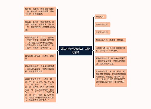 高二化学学习方法：口诀记忆法