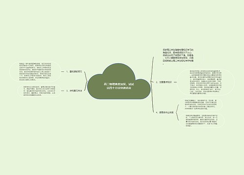 高二物理难度加深，试试这四个方法快速适应