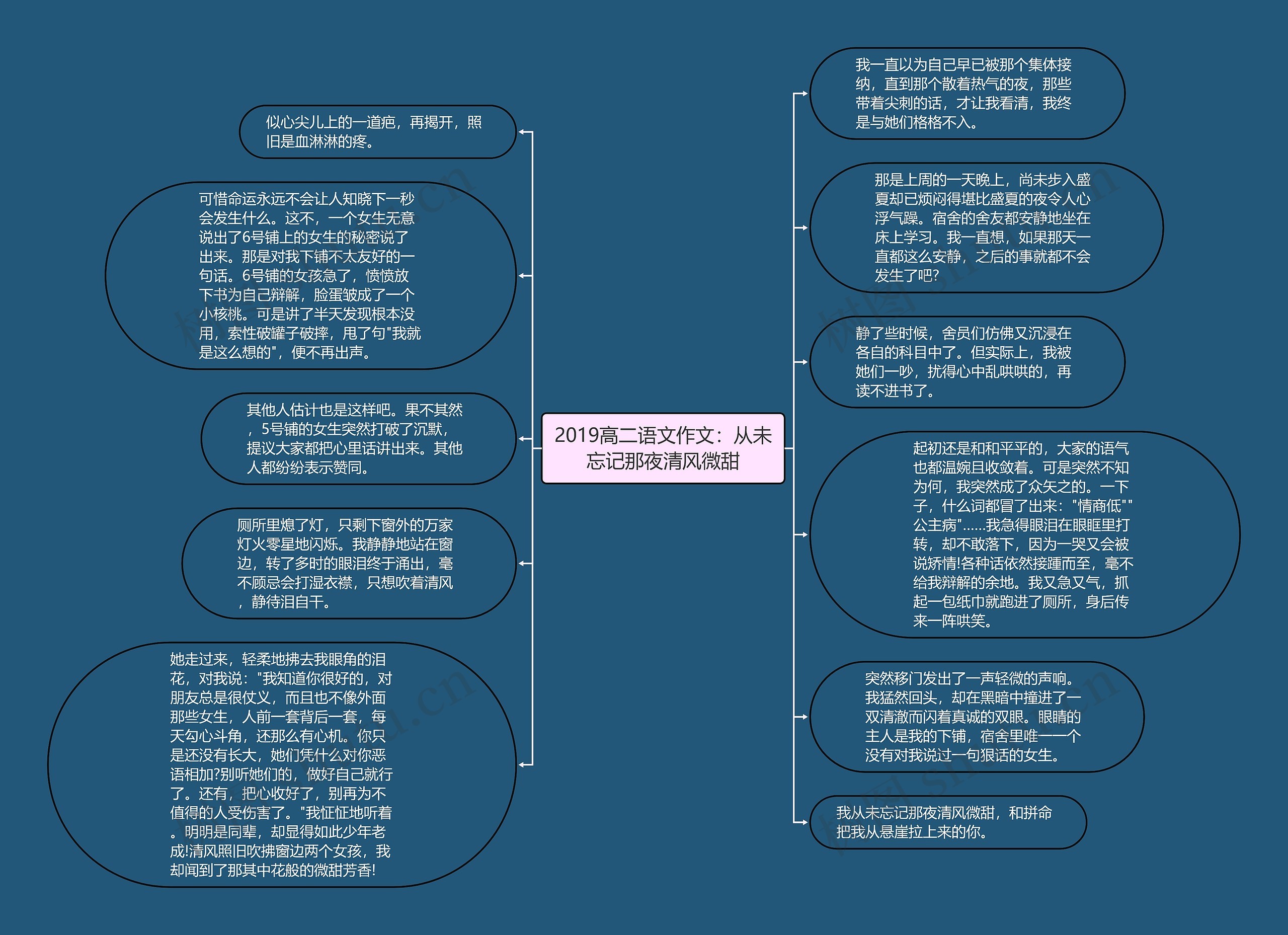 2019高二语文作文：从未忘记那夜清风微甜