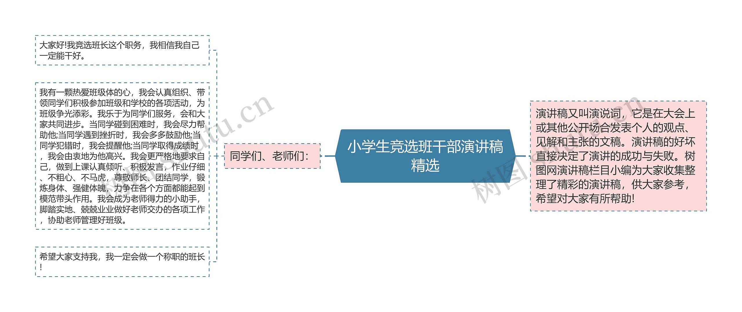 小学生竞选班干部演讲稿精选思维导图