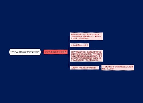 企业人事部年中计划报告