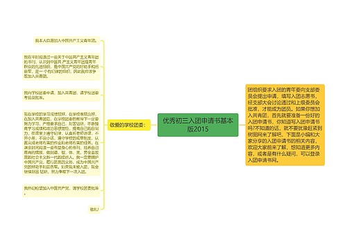 优秀初三入团申请书基本版2015