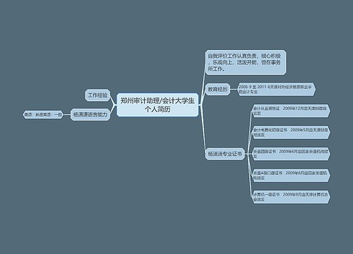 郑州审计助理/会计大学生个人简历