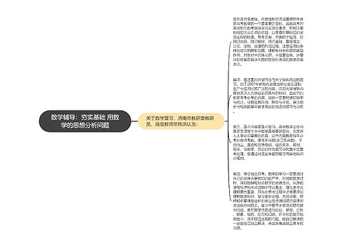 数学辅导：夯实基础 用数学的思想分析问题