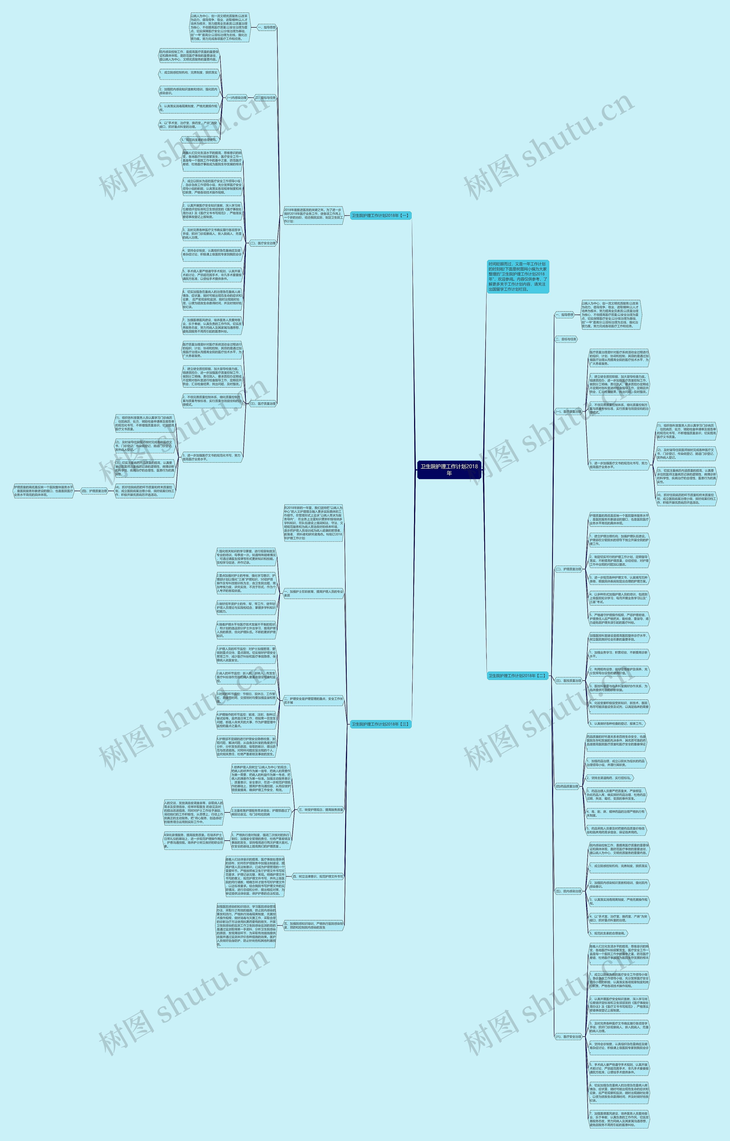卫生院护理工作计划2018年思维导图