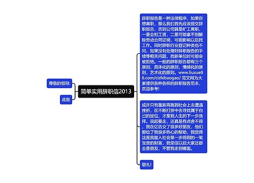 简单实用辞职信2013