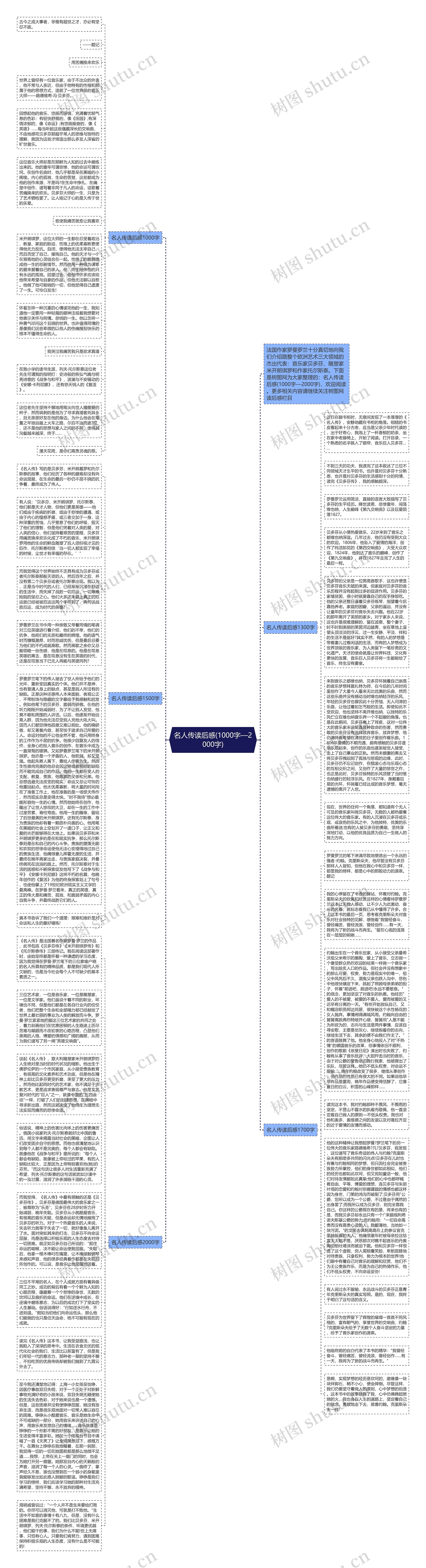 名人传读后感(1000字—2000字)思维导图