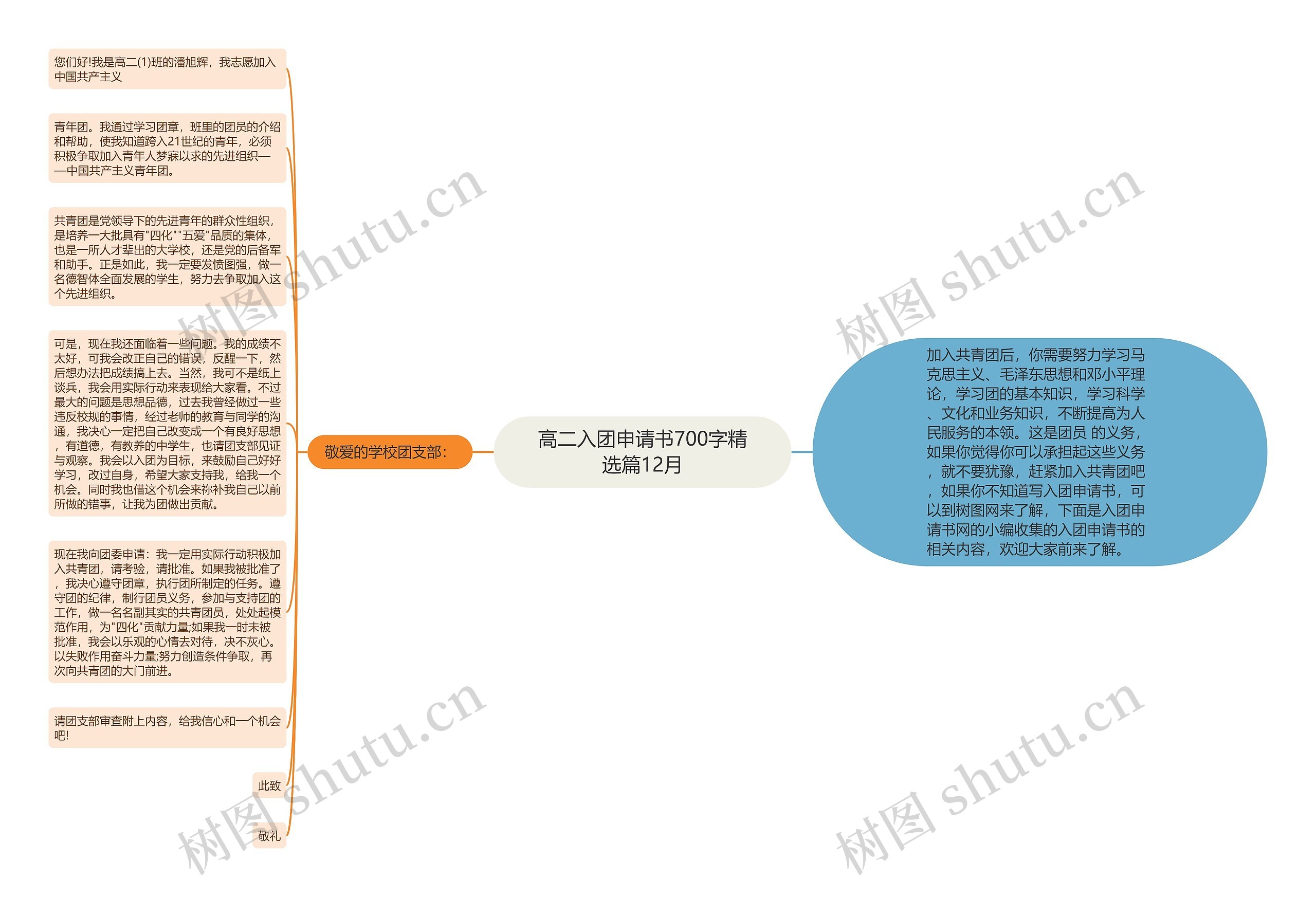 高二入团申请书700字精选篇12月思维导图