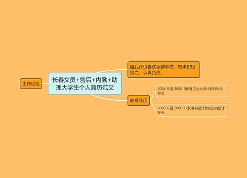 长春文员+售后+内勤+助理大学生个人简历范文