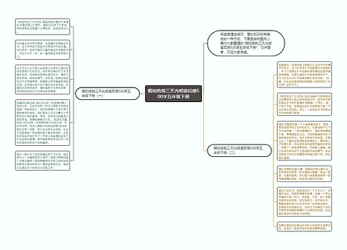 假如给我三天光明读后感500字五年级下册