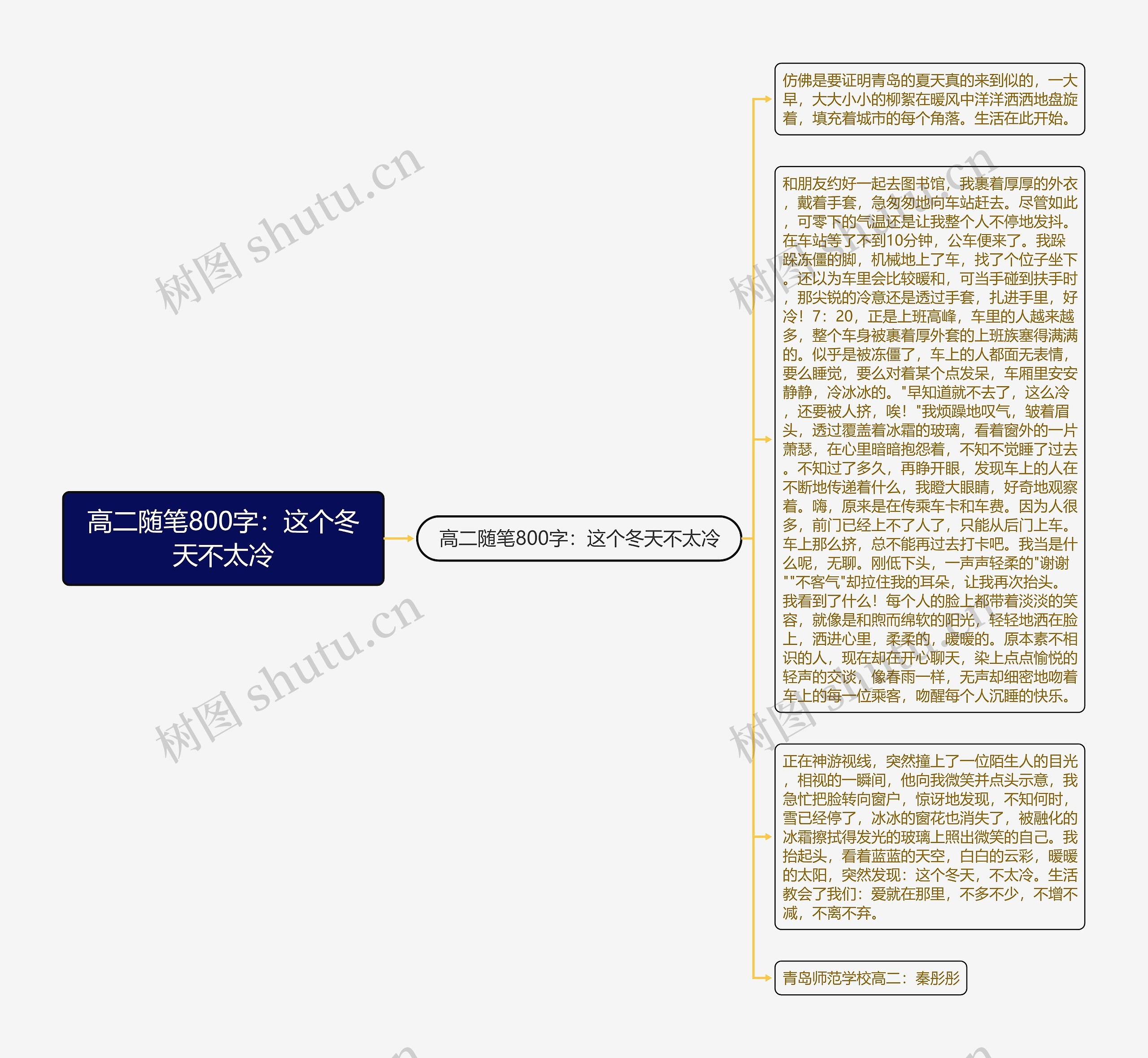 高二随笔800字：这个冬天不太冷思维导图