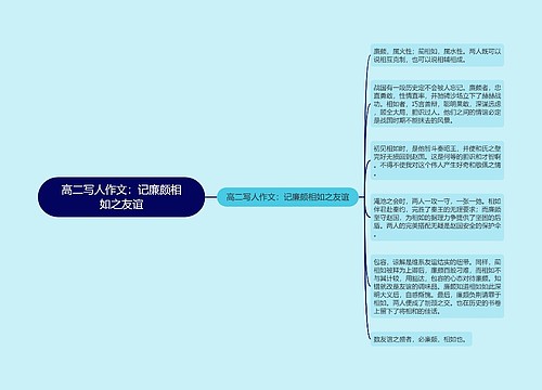 高二写人作文：记廉颇相如之友谊