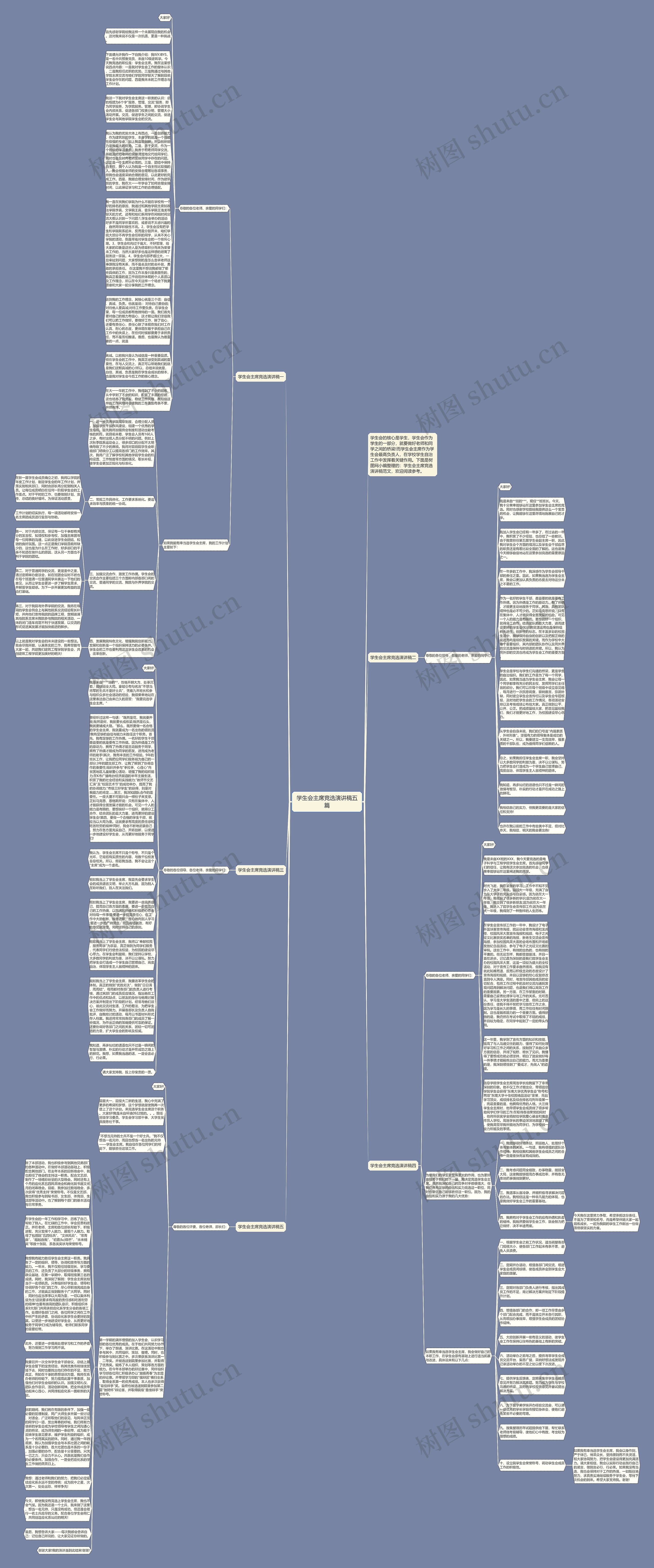 学生会主席竞选演讲稿五篇思维导图