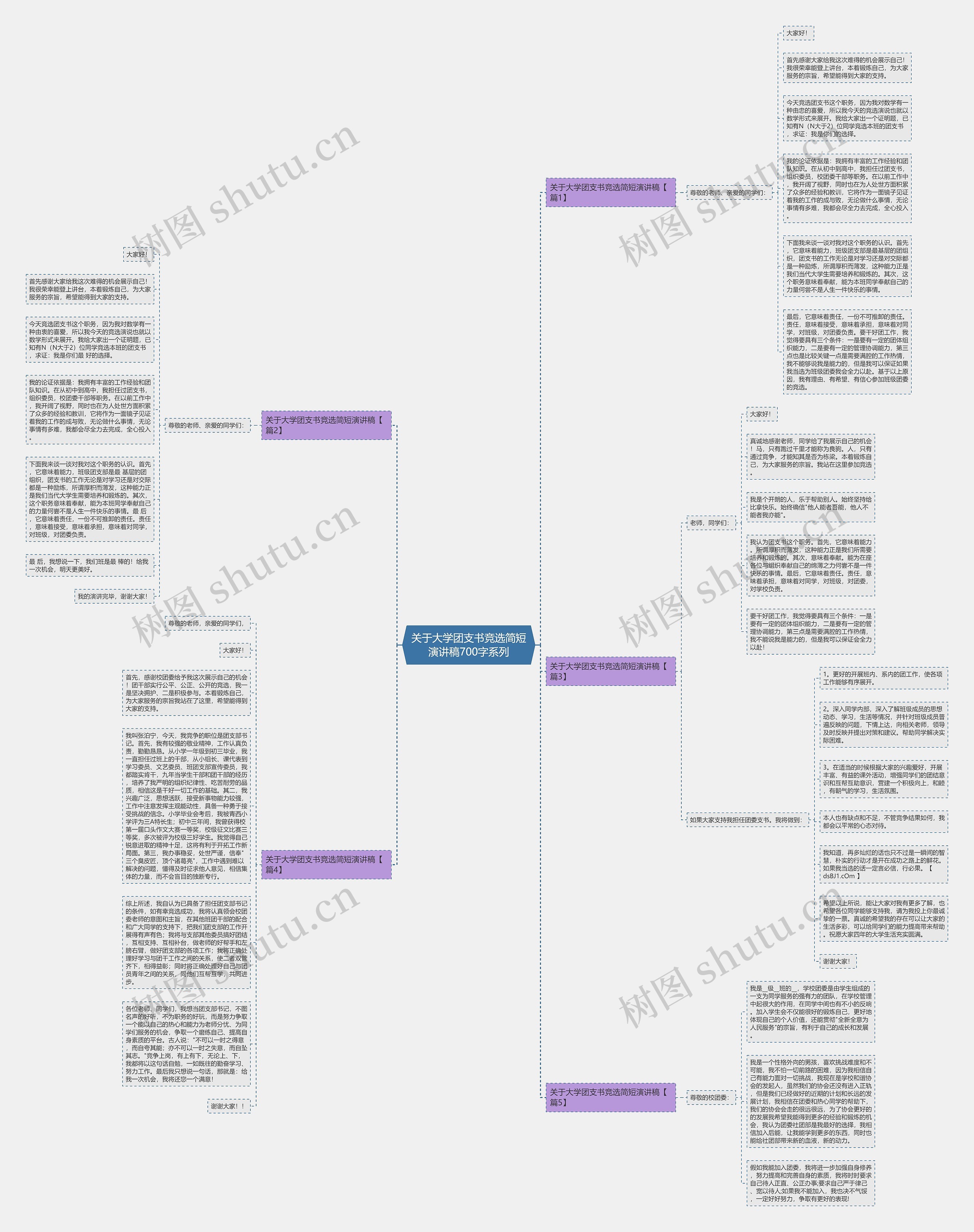 关于大学团支书竞选简短演讲稿700字系列思维导图