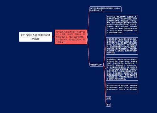 2015高中入团申请书600字范文