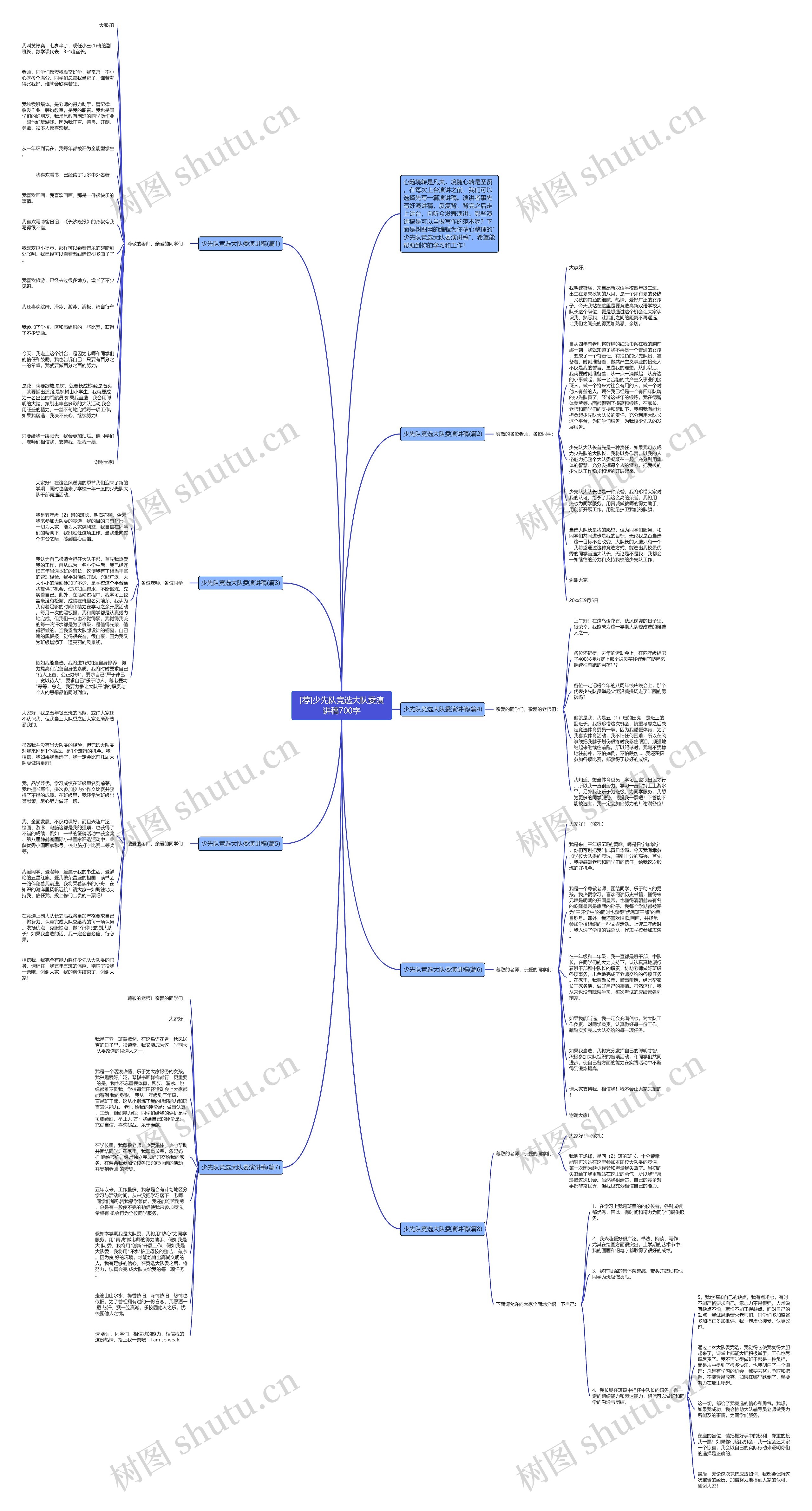 [荐]少先队竞选大队委演讲稿700字思维导图