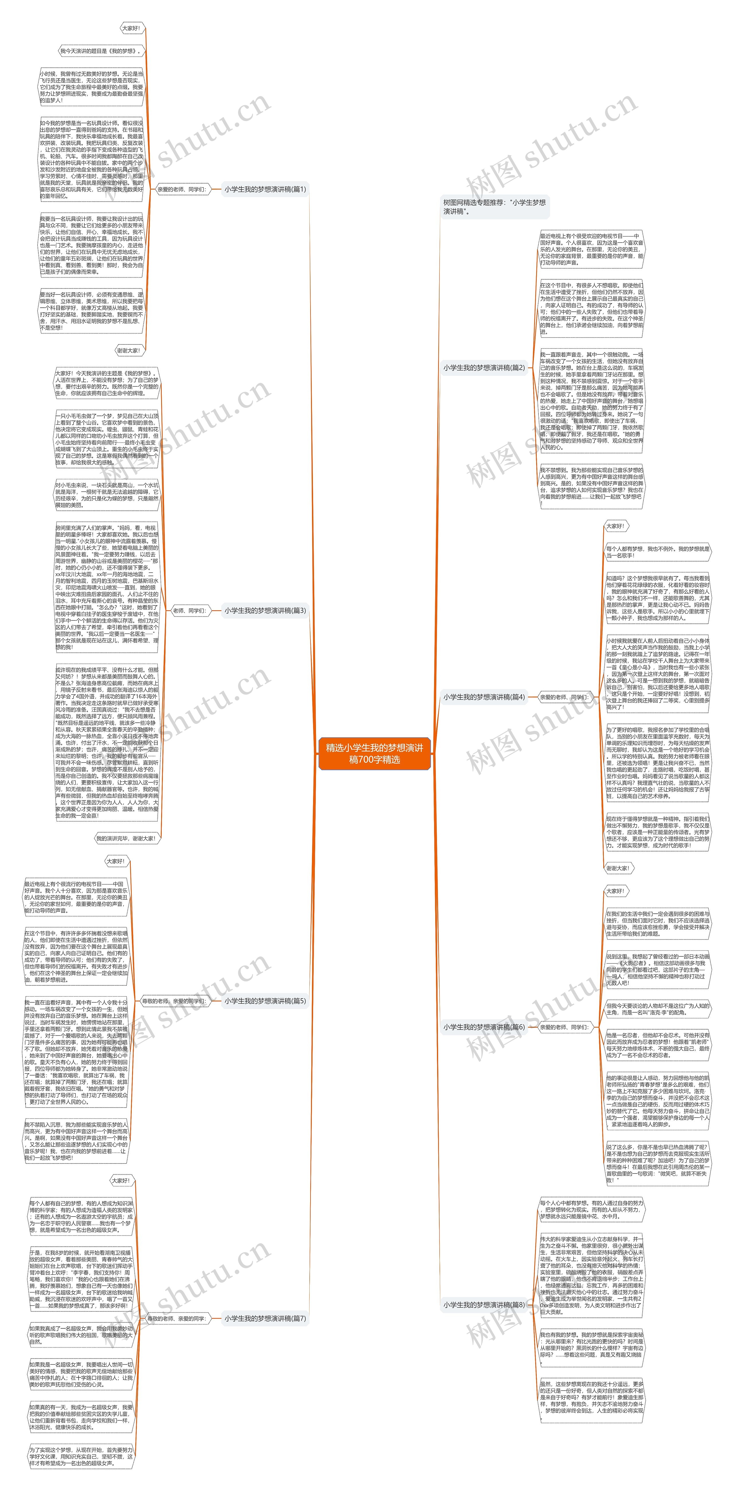 精选小学生我的梦想演讲稿700字精选思维导图