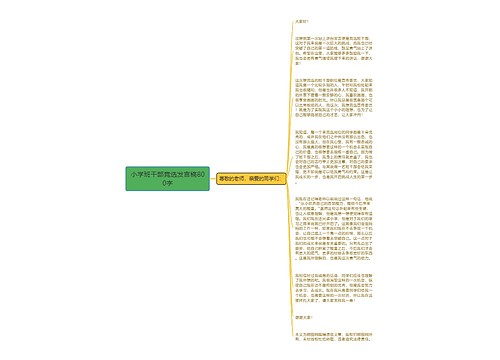 小学班干部竞选发言稿800字