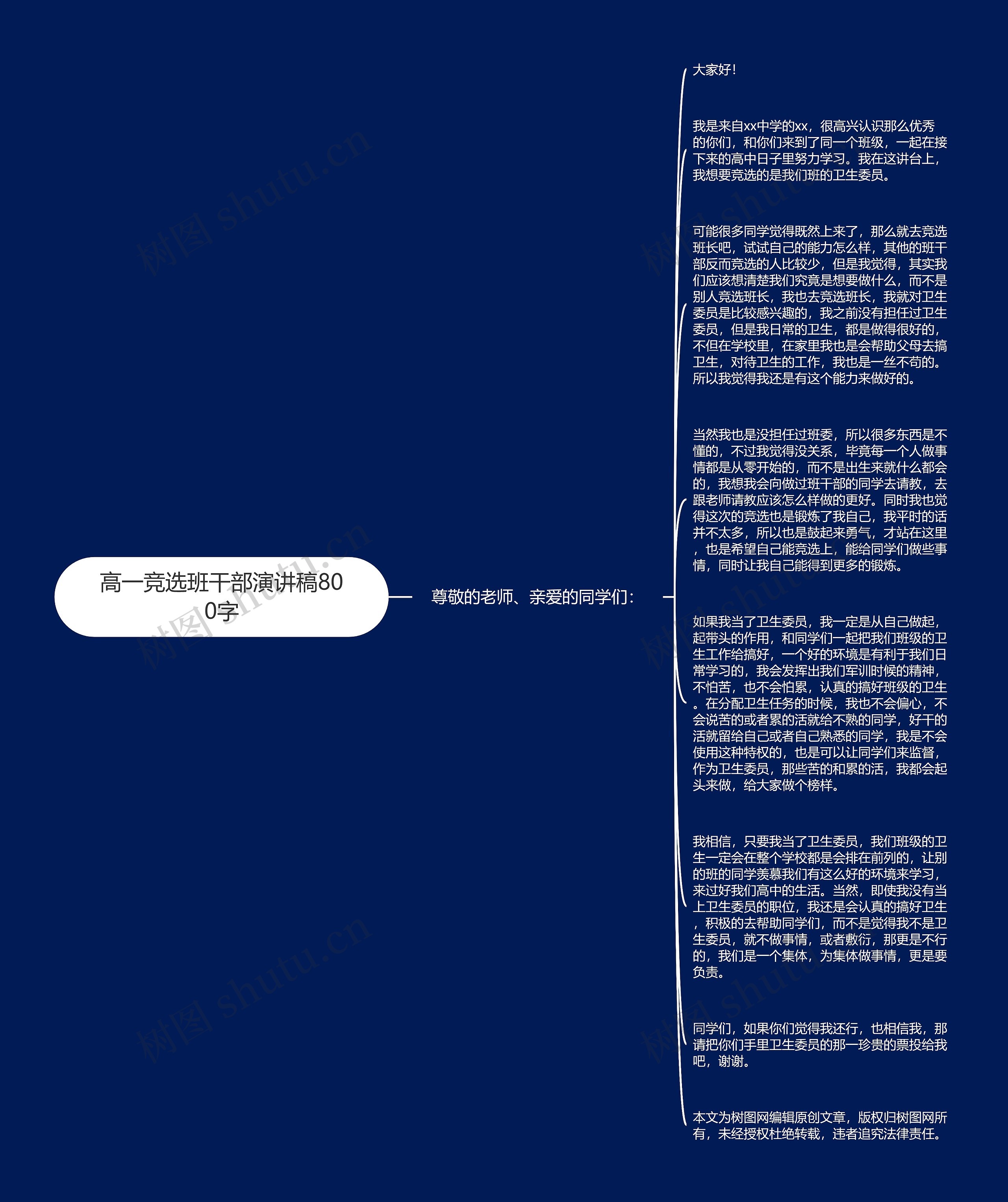 高一竞选班干部演讲稿800字