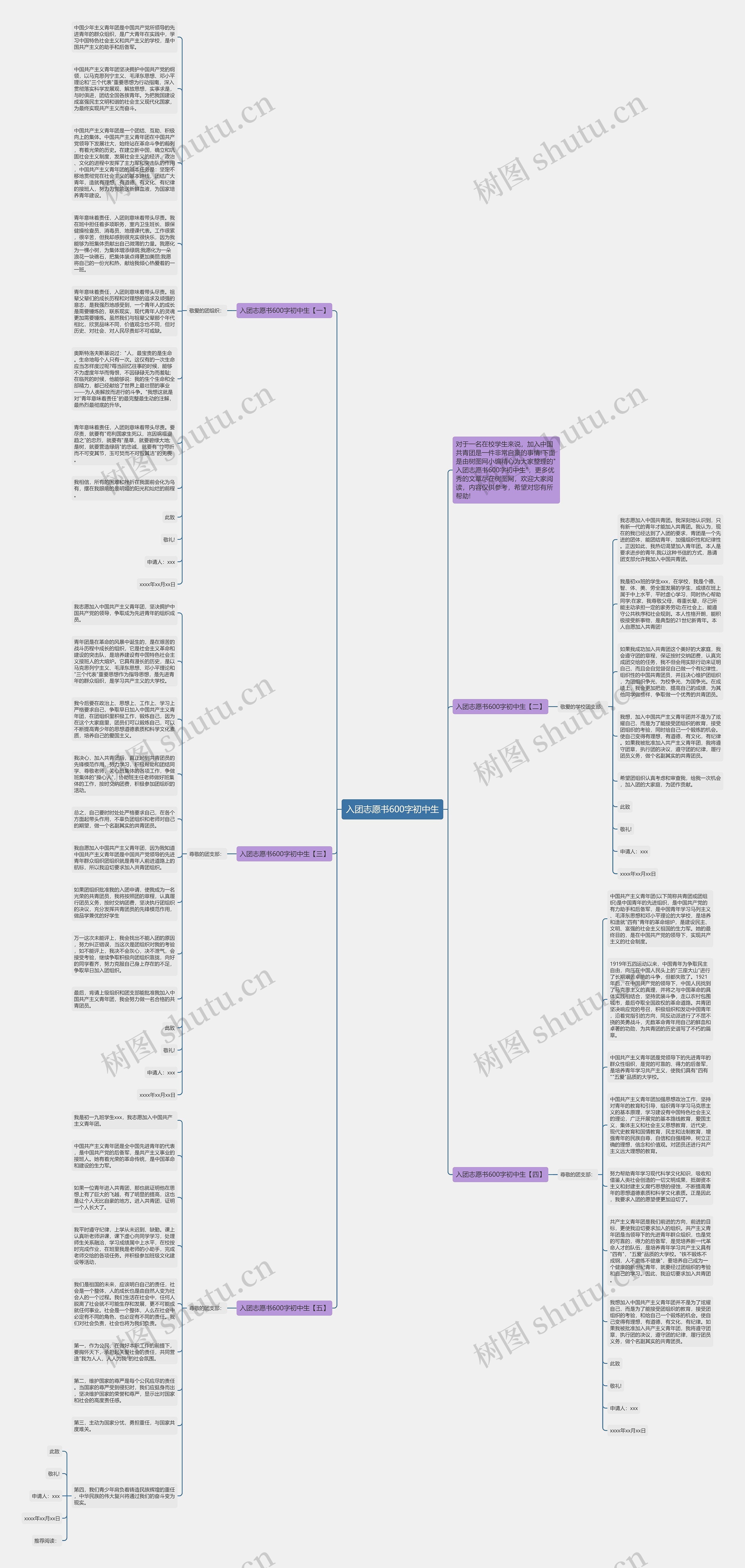 入团志愿书600字初中生思维导图