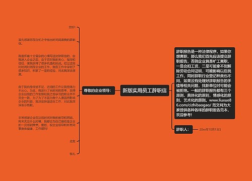 新版实用员工辞职信