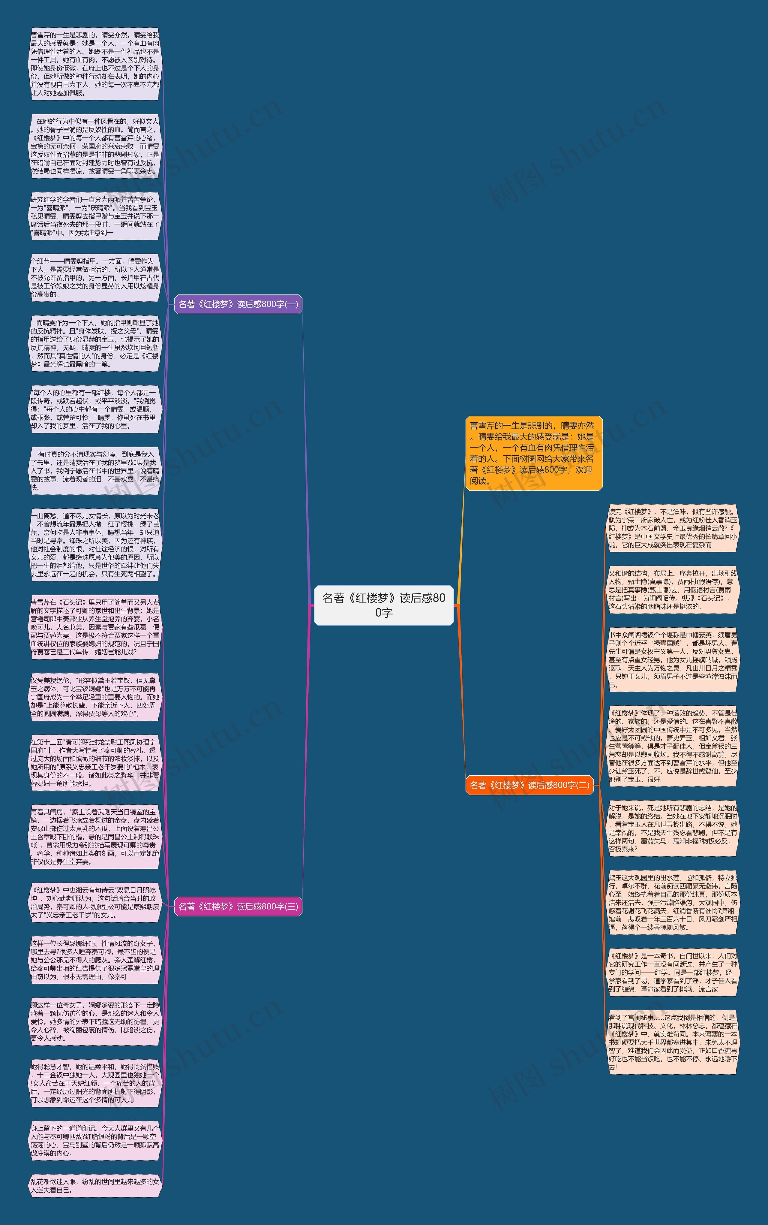 名著《红楼梦》读后感800字思维导图
