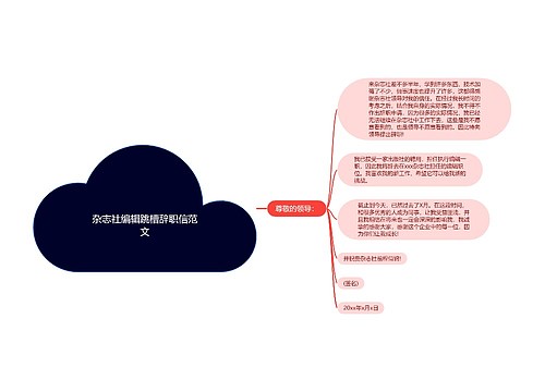 杂志社编辑跳槽辞职信范文