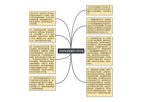 5月份社区街道办工作计划