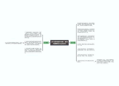 2016高考数学冲刺:数列问题解答方法及技巧 2016高考数学冲刺:数列问题解答方法及技巧