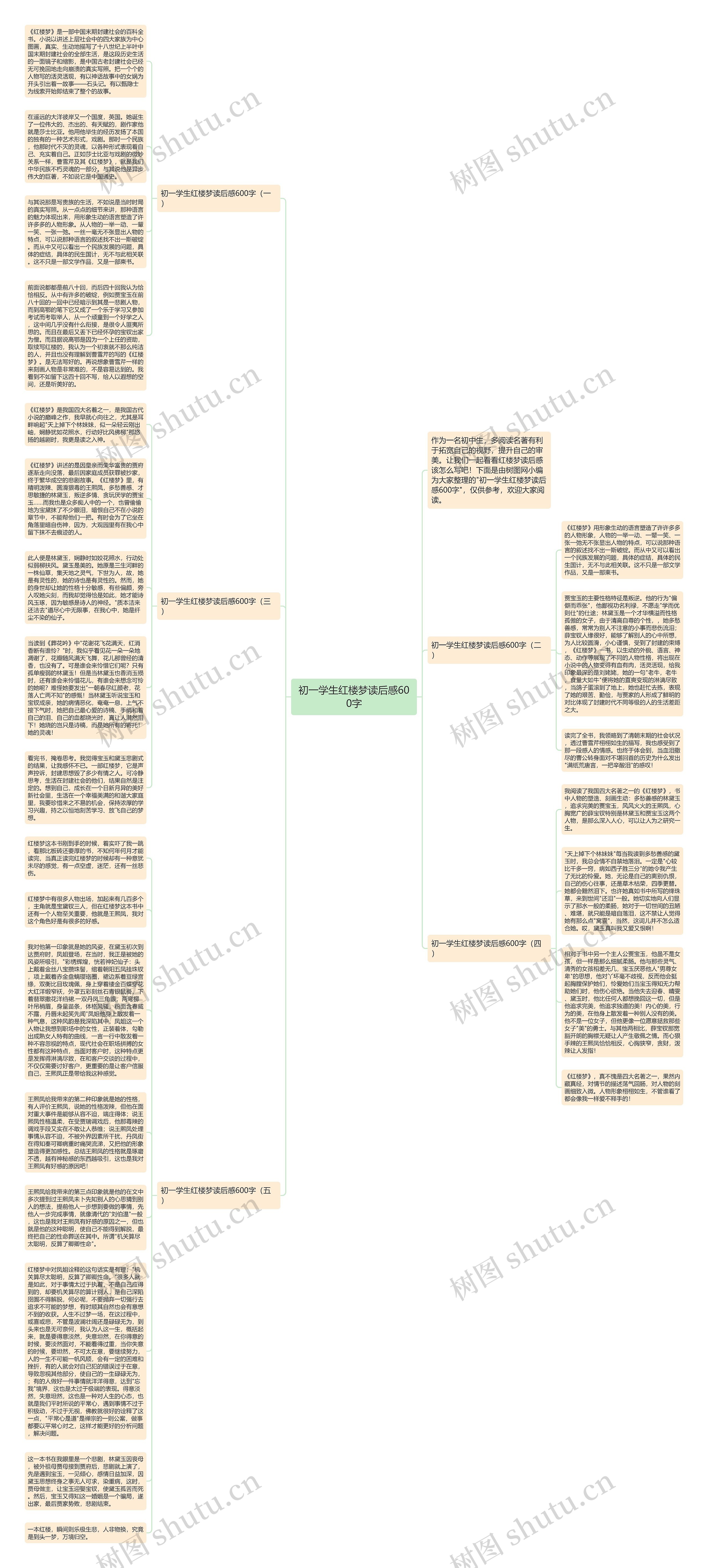 初一学生红楼梦读后感600字思维导图