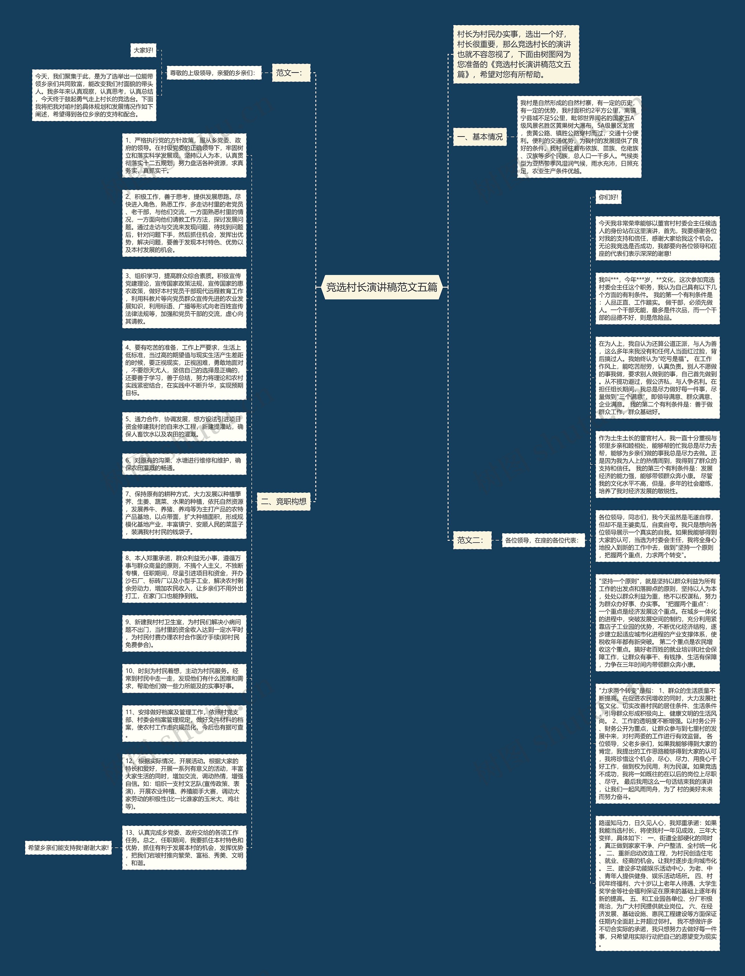 竞选村长演讲稿范文五篇思维导图
