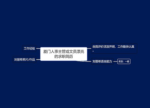 厦门人事主管或文员漂亮的求职简历