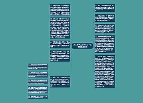 高二数学上半年十五个重要知识点汇总 高二数学上半年十五个重要知识点汇总
