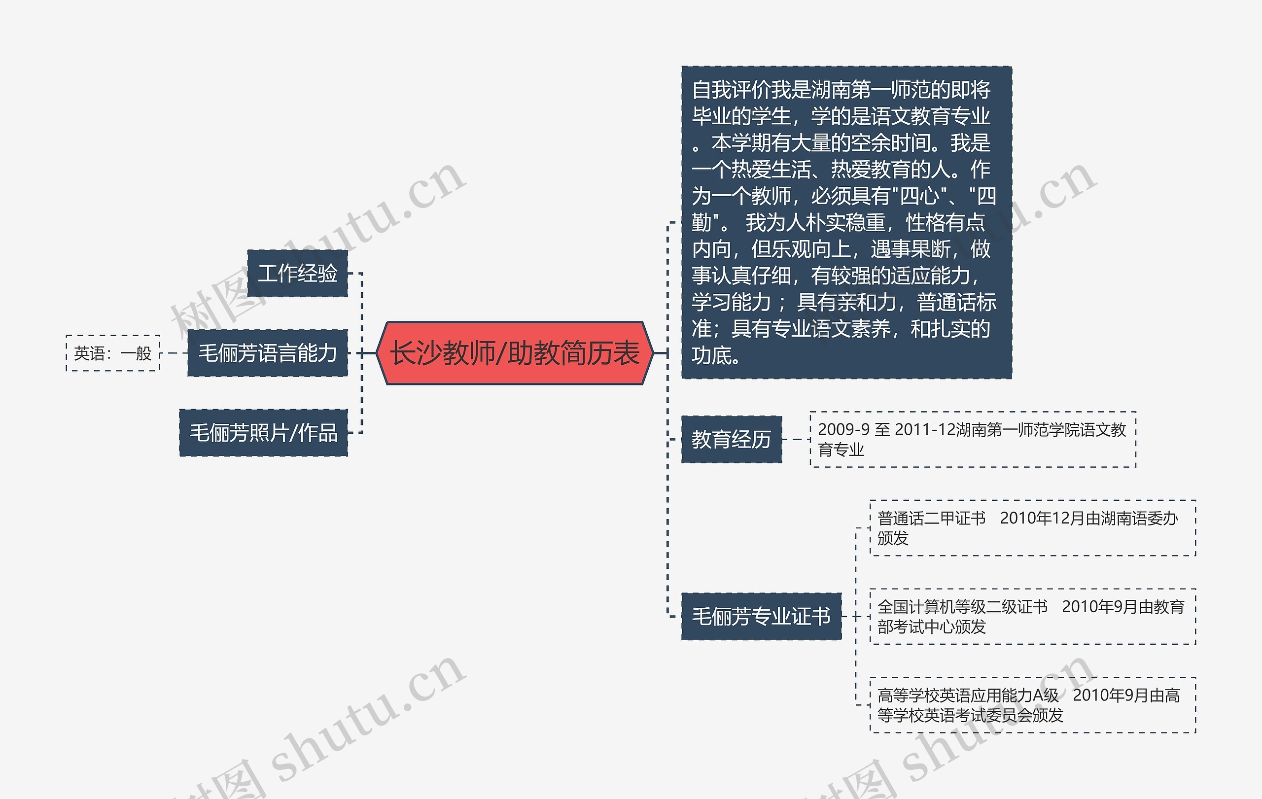 长沙教师/助教简历表