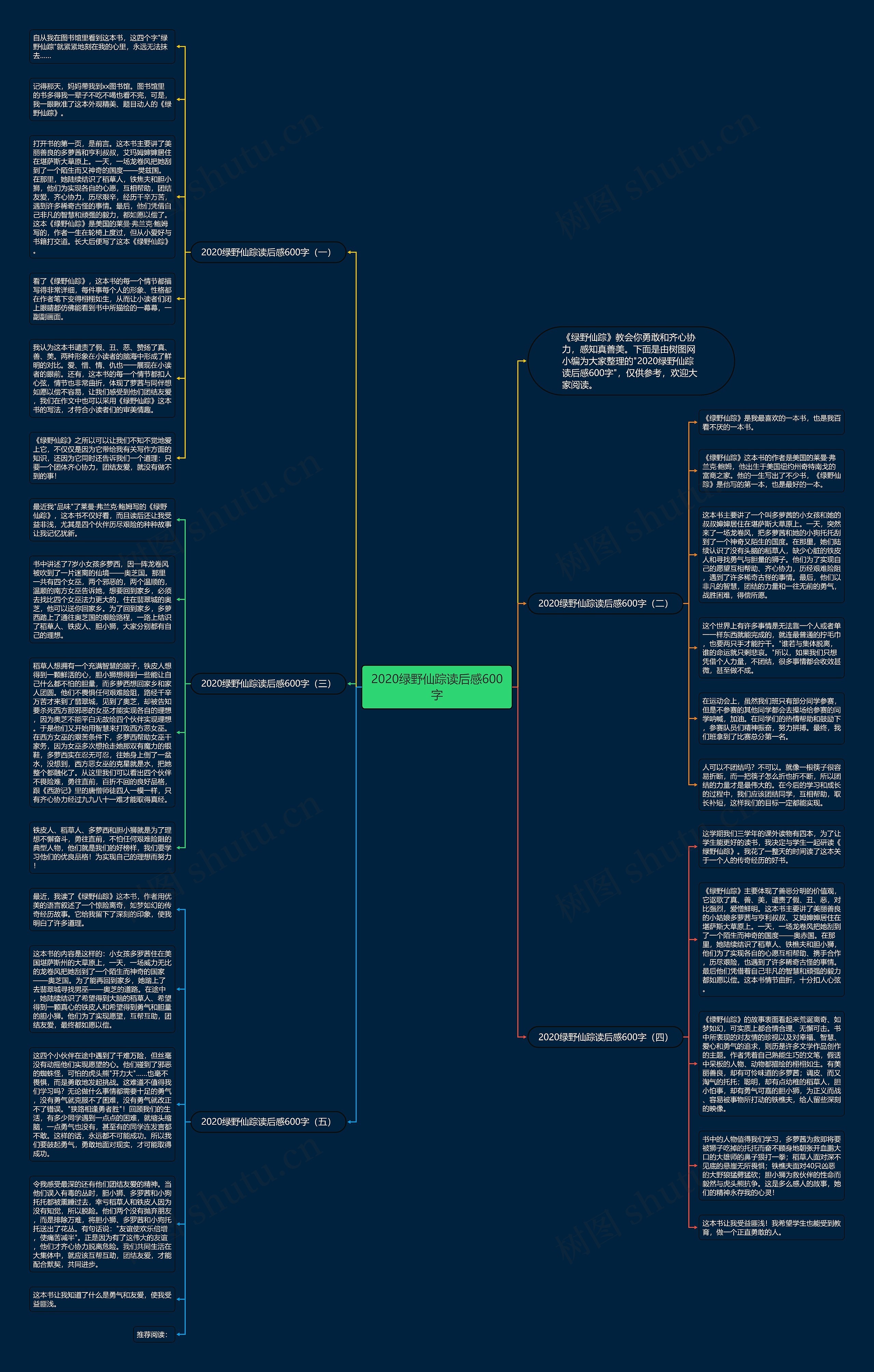 2020绿野仙踪读后感600字思维导图